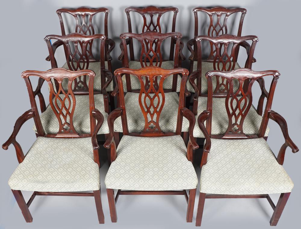 SET OF NINE GEORGE III MAHOGANY