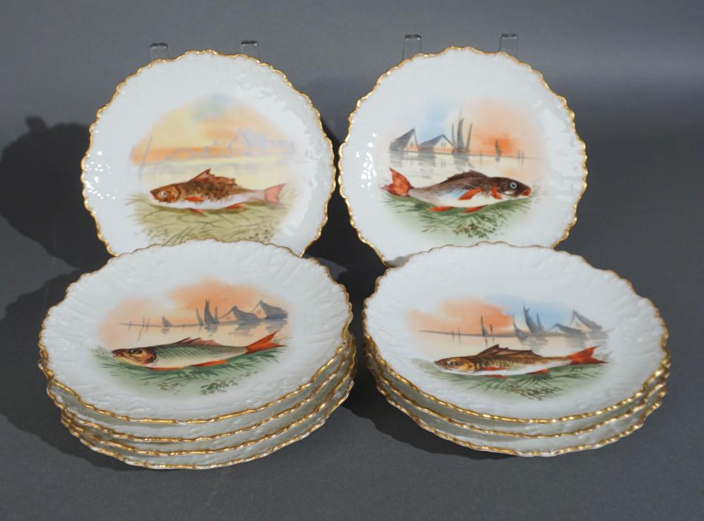 SET OF NINE LIMOGES FISH