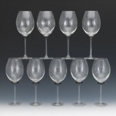 SET OF NINE OPTICAL ART GLASS