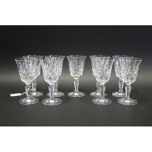 Set of nine Stuart cut Crystal wine