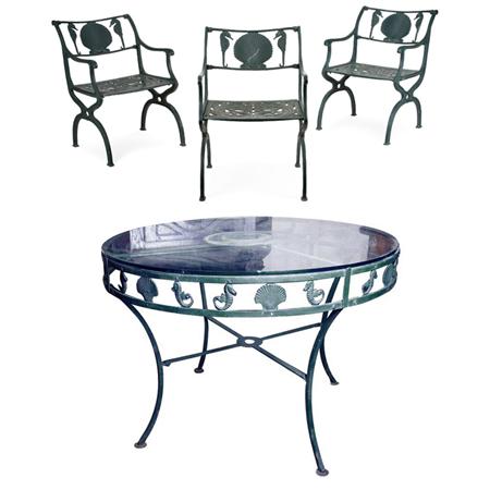 Set of Painted Metal Outdoor