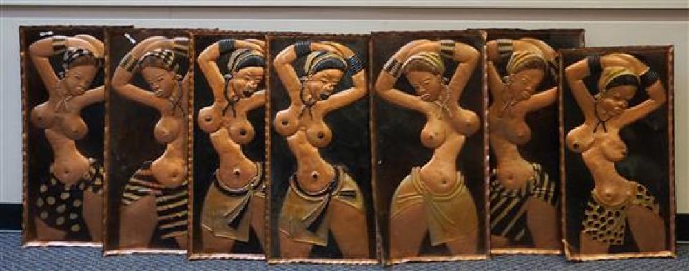SET OF SEVEN AFRICAN COPPER
