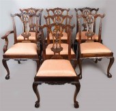 SET OF SEVEN CARVED CHIPPENDAL