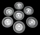 SET OF SEVEN CUT CRYSTAL AND S