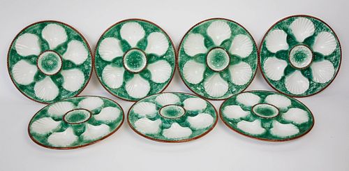 SET OF SEVEN DECORATIVE MAJOLICA