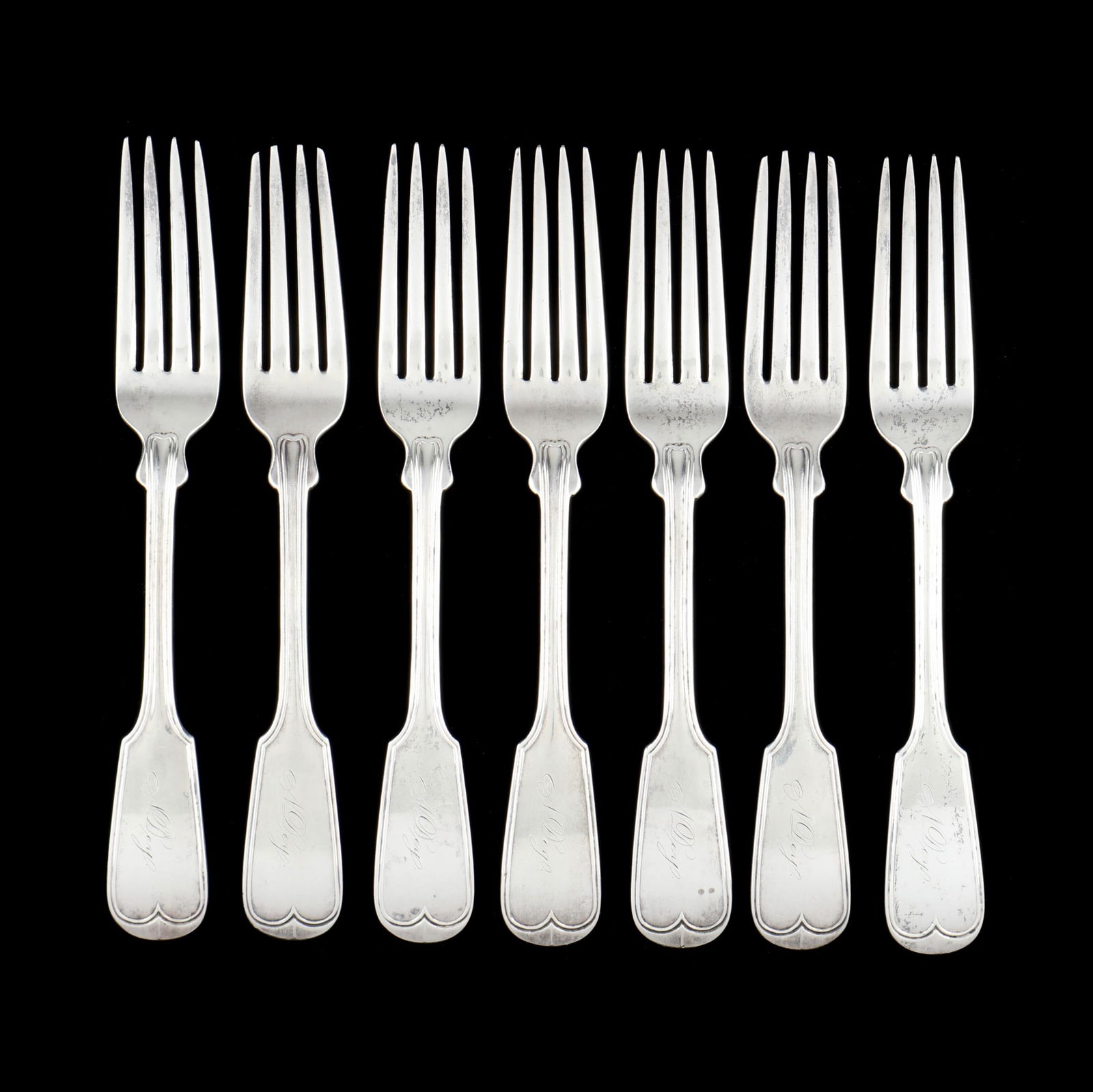 SET OF SEVEN  FIDDLE AND THREAD 