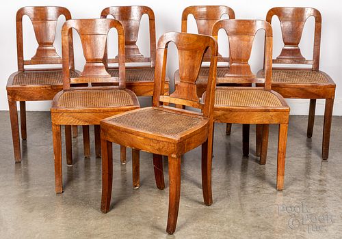 SET OF SEVEN FRENCH WALNUT CANE