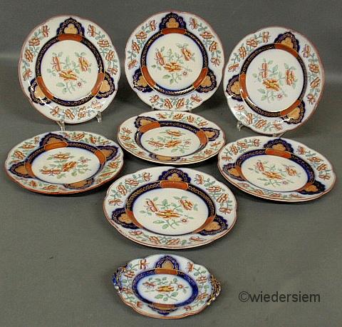 Set of seven Gaudy Welsh plates