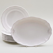 SET OF SEVEN LONEOAK WHITE GLA