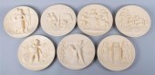 SET OF SEVEN SIGNED DISHES IN