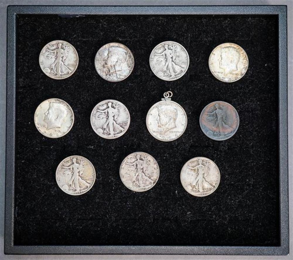 SET OF SEVEN SILVER WALKING LIBERTY