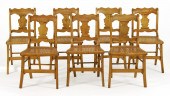 SET OF SEVEN TIGER MAPLE SIDE