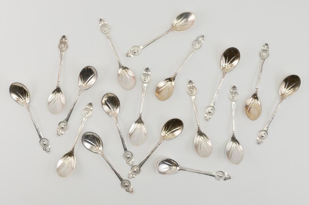 SET OF SEVENTEEN GORHAM "MEDALLION"