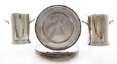 Set of silverplate chargers an