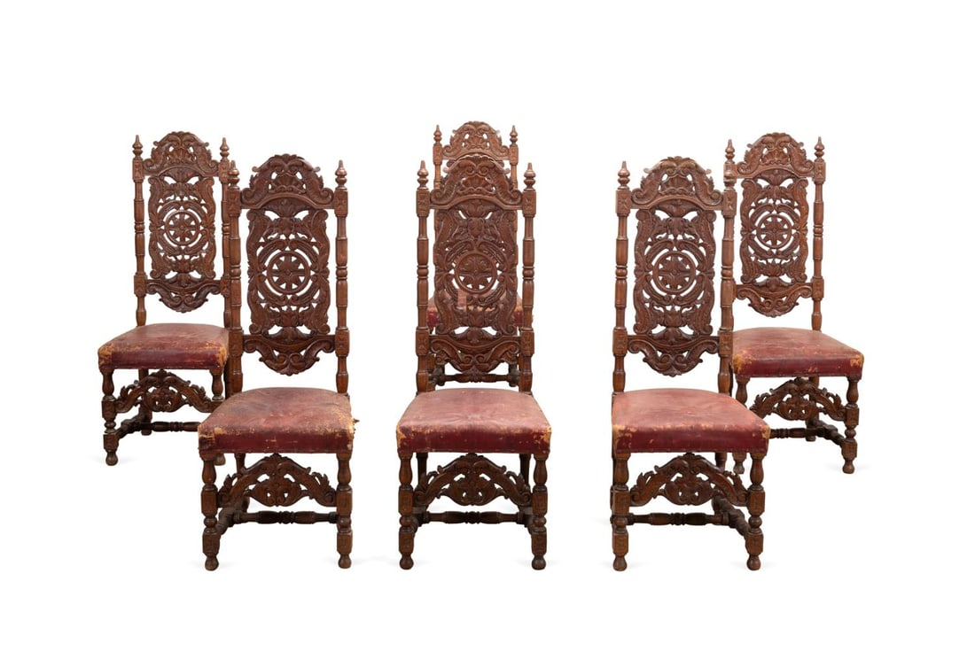 SET OF SIX 19TH C. OAK