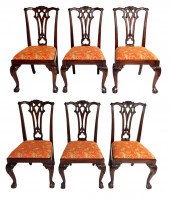 SET OF SIX 20TH C. CHIPPENDALE