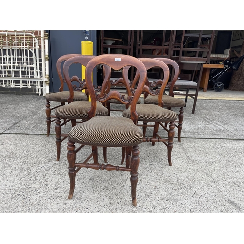 Set of six antique cottage chairs