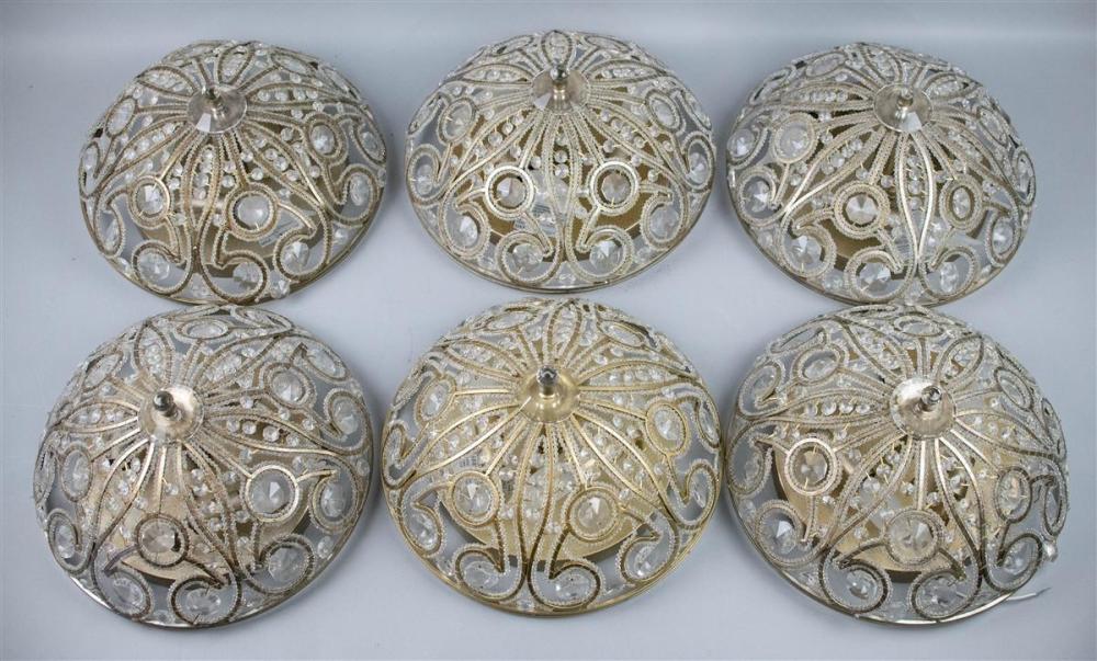 SET OF SIX ART DECO STYLE METAL AND