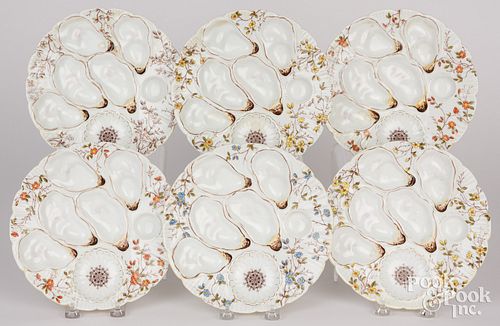 SET OF SIX AUSTRIAN CHINA OYSTER