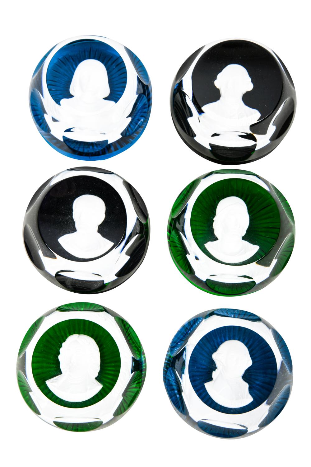 SET OF SIX BACCARAT BUST