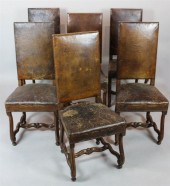 SET OF SIX BAROQUE STYLE WALNU