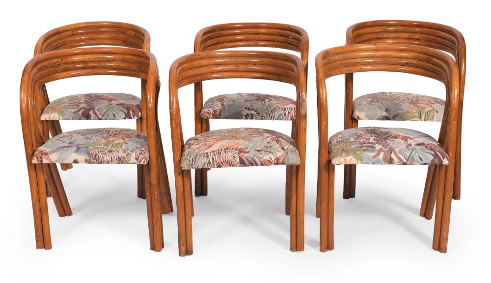 SET OF SIX BENTWOOD RATTAN