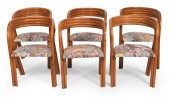 SET OF SIX BENTWOOD RATTAN ARM