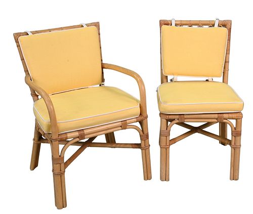 SET OF SIX BIELECKY BROTHERS RATTAN