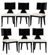 SET OF SIX BLACK LACQUERED DIN