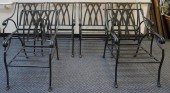SET OF SIX BLACK PAINTED METAL