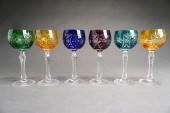 SET OF SIX BOHEMIAN CUT CRYSTA