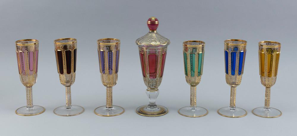 SET OF SIX BOHEMIAN GILDED
