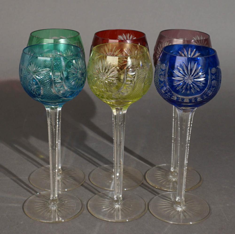 SET OF SIX BOHEMIAN VARIED