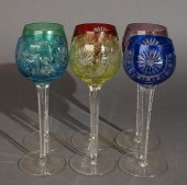 SET OF SIX BOHEMIAN VARIED COL