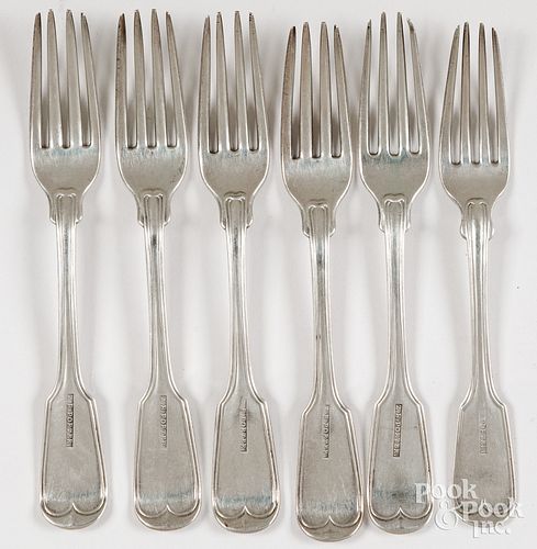 SET OF SIX BOSTON COIN SILVER