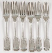 SET OF SIX BOSTON COIN SILVER