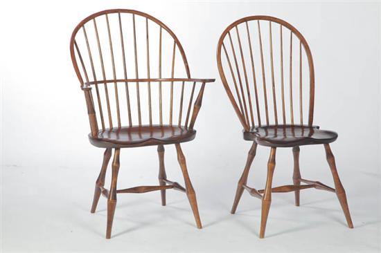 SET OF SIX BOWBACK WINDSOR CHAIRS.