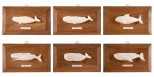 * SET OF SIX CARVED WHALEBONE
