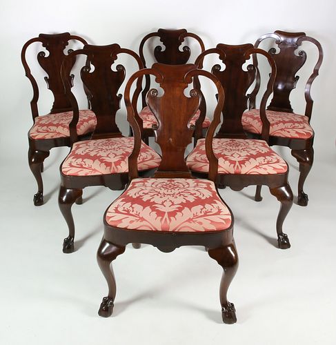 SET OF SIX CARVED MAHOGANY GEORGIAN