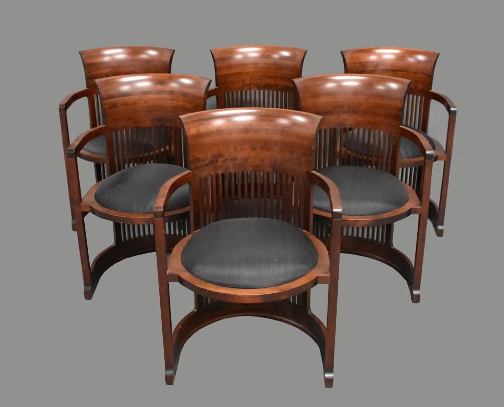 SET OF SIX CASSINA BARREL-BACK
