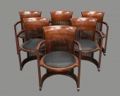 SET OF SIX CASSINA BARREL-BACK