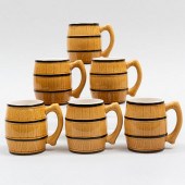 SET OF SIX CERAMIC BARREL FORM