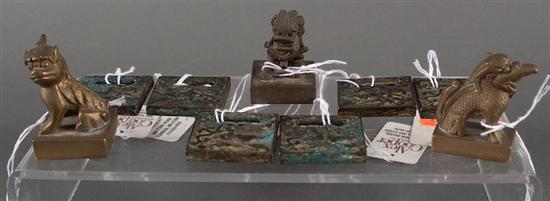 Set of six Chinese bronze