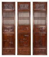 SET OF SIX CHINESE CARVED HARD