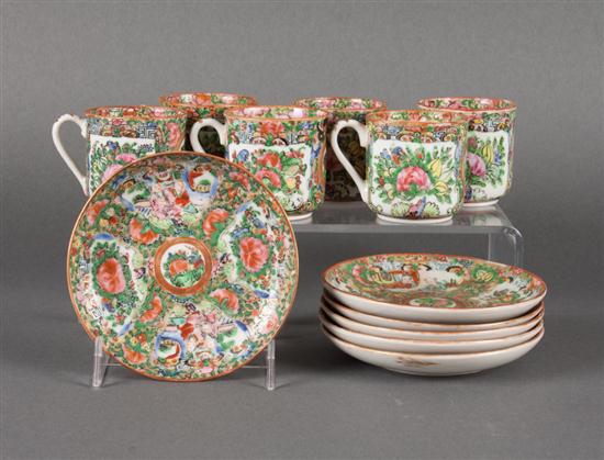 Set of six Chinese Export Rose