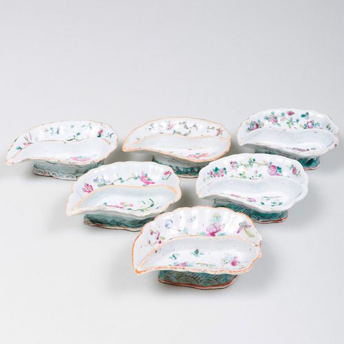 SET OF SIX CHINESE FAMILLE ROSE