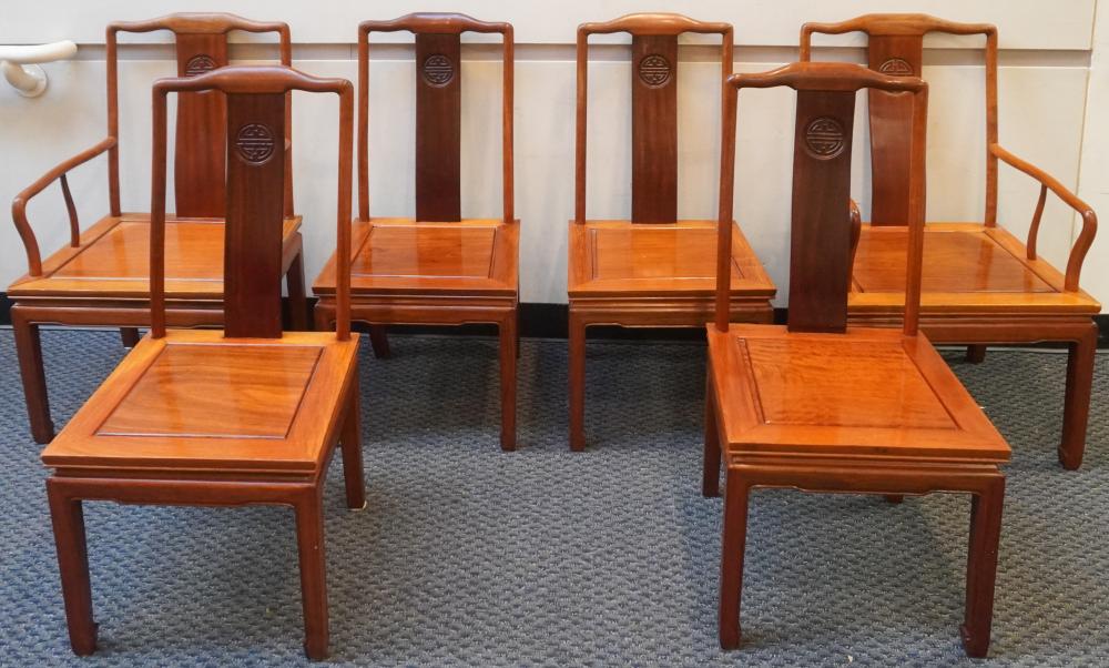 SET OF SIX CHINESE HONGMU CHAIRS H: