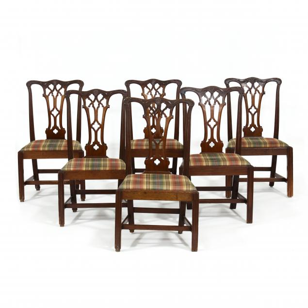SET OF SIX CHIPPENDALE CARVED