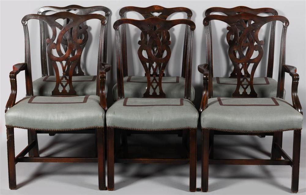SET OF SIX CHIPPENDALE GOTHIC