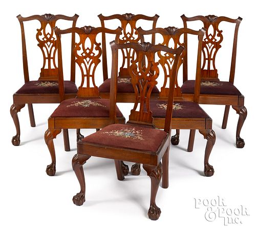SET OF SIX CHIPPENDALE MAHOGANY